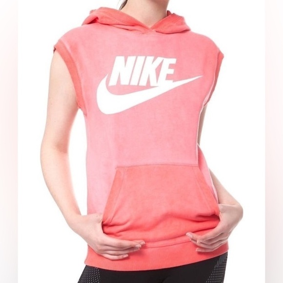 Nike Tops - Nike Solstice Ombre Wash Sleeveless Pullover Cotton Hoodie Size M